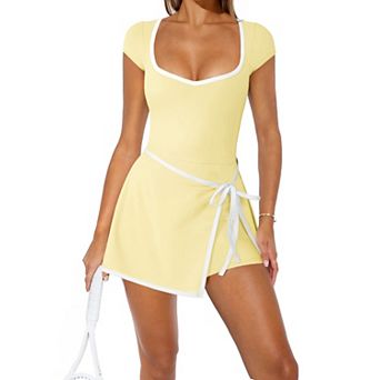 Women 2-in-1 Athletic Tennis Golf Dress With Built-in Shorts