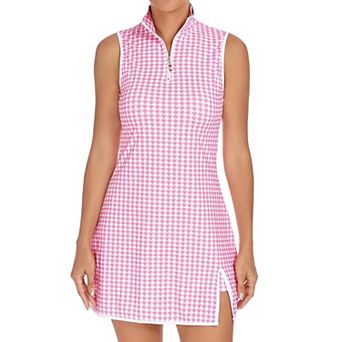 Womens Sleeveless Tennis Golf Dress With Shorts Zip Stand Collar Athletic Outfits