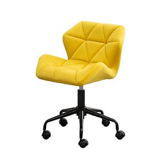 KWPZQEB Diamond Tufted Swivel Chair with Adjustable Pneumatic Lift System for Office