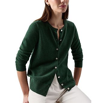 Women Crew Neck Single Breasted Long Sleeve Knit Cardigan