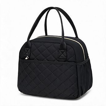 Quilted Insulated Lunch Cooler Bag Leakproof Reusable Tote for Women Daily Outdoor Use