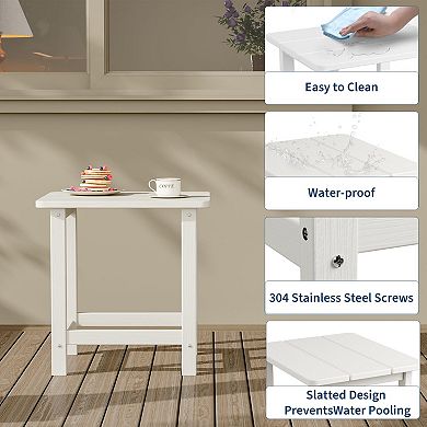 Weather Resistant HDPE Adirondack Square Outdoor Side Table Durable, UV-Proof, Easy Assembly