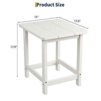 Weather Resistant HDPE Adirondack Square Outdoor Side Table Durable, UV-Proof, Easy Assembly