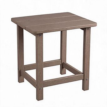 Weather Resistant HDPE Adirondack Square Outdoor Side Table Durable, UV-Proof, Easy Assembly