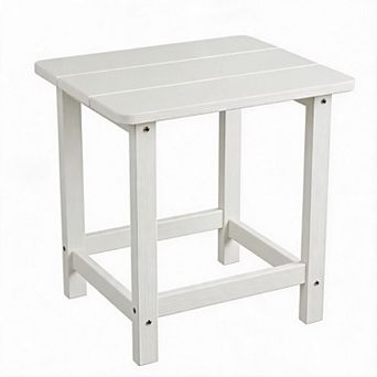 Weather Resistant HDPE Adirondack Square Outdoor Side Table Durable, UV-Proof, Easy Assembly
