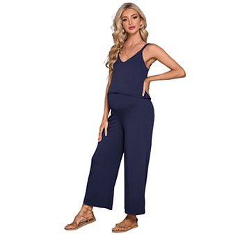 Women Spaghetti Strap Jumpsuits Sleeveless Long Pants Overalls