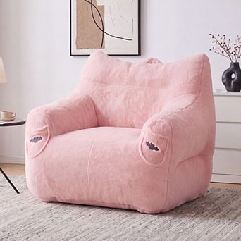 Opoiar Bean Bag Chair, Corduroy Floor Sofa with Back Support for Adults & Kids, Comfy Lounger