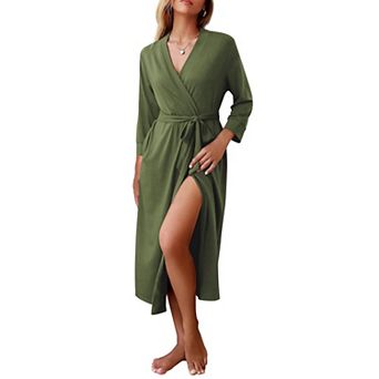 Ekouaer Women Robe Long Knit Bathrobe Lightweight Soft Summer kimono Robes Casual Loungewear