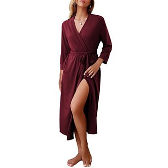 Ekouaer Women Robe Long Knit Bathrobe Lightweight Soft Summer kimono Robes Casual Loungewear