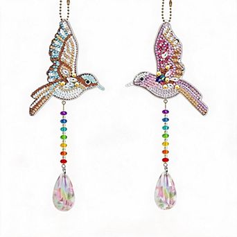 2-Pack Double-Sided Diamond Art Suncatchers Acrylic Mosaic Kits for Window Garden Decor