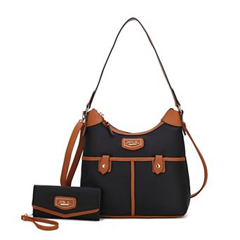 MKF Collection Harper Nylon Hobo Handbag & Matching Wallet