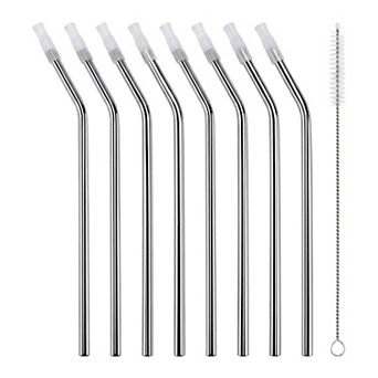 0.3"x10.4" 8 pc Reusable Straws, Stainless Steel Straws with Brush, Drinking Straws