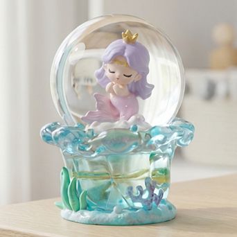 Cartoon Light Up Crystal Ball - Resin Snow Globe Figurine, LED Decor Orb, Ideal Desktop Decoration