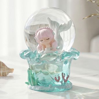 Cartoon Light Up Crystal Ball - Resin Snow Globe Figurine, LED Decor Orb, Ideal Desktop Decoration