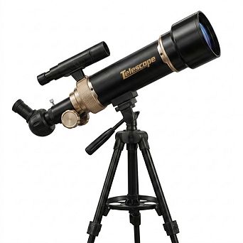 Universalfun 70mm Refractor Telescope for Kids with Erect Image Diagonal & Tripod, Ages 8+, Black