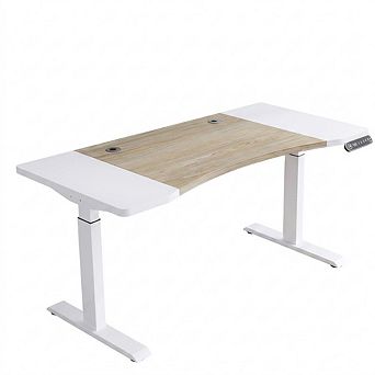 63"x30" Dual Motor Curve Standing Desk - Adjustable Sit-Stand Computer Desk, Splice Board