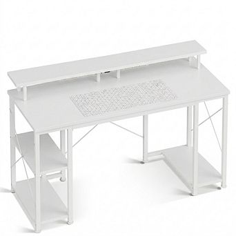 48" Gaming Desk with LED Lighting & Power Socket - Monitor Stand, App Control & Headphone Hook