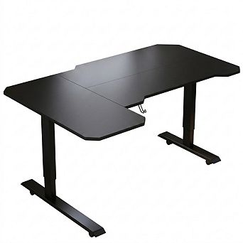 59" L-Shaped Electric Standing Desk, Adjustable Height, Sit-to-Stand Computer Desk for Home Office