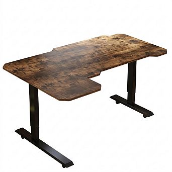 59" L-Shaped Electric Standing Desk, Adjustable Height, Sit-to-Stand Computer Desk for Home Office