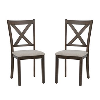 Linon Warren X Back Dining Chairs Set of 2