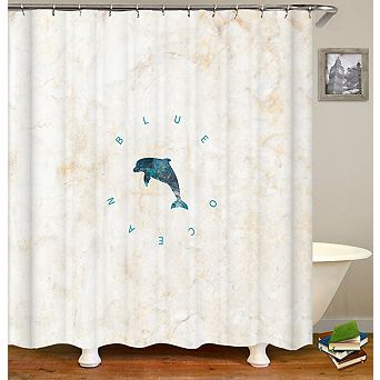 Blue Ocean Shower Curtains for Bathroom Waterproof Decor 72x72 Inch