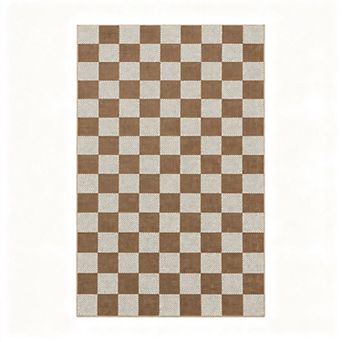 5 by 7 Ft Bohemian Plaid Rug Non Slip Washable