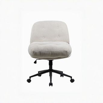 YIORTWO Upholstered Swivel Office Chair with Wheels Adjustable Vanity Desk Chair for Bedroom