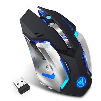 2.4G Wireless Ergonomic 6-Button Gaming Mouse,7-Color Breathing Light,600mAh Rechargeable