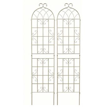 CEWOR 2 Pack Metal Garden Trellis for Climbing Plants Outdoor, 40" x 19.7" Rustproof