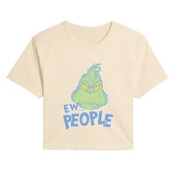 Juniors' Dr. Seuss The Grinch Ew People Cropped Tee