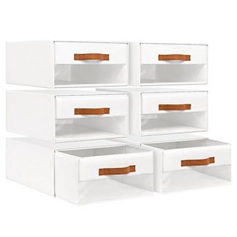 Fabric Closet Organizers With Drawers Stackable Clear Window Storage Bins