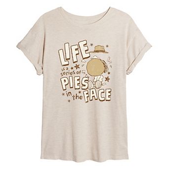 Juniors' Peanuts Spike Oversized Tee