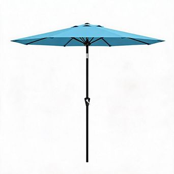 UPF 50+ UV Protection Patio Umbrella, 9FT Outdoor Sunshade, Waterproof Polyester Canopy