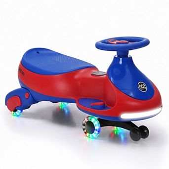 2-in-1 Electric Wiggle Car for Kids with 360° Steering, Flashing Wheels, Anti-Rollover, Music