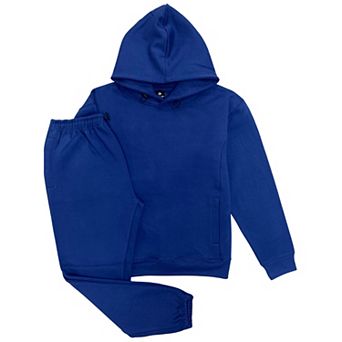 Men’s 2 pc Solid Classic Fleece Pullover Hoodie Set