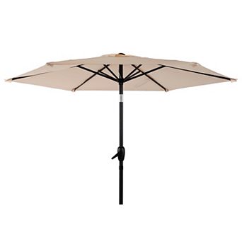 Trikiousd 7.5 FT/10 FT Patio Umbrella 6 Sturdy Ribs, Push Button Tilt & Crank Lift