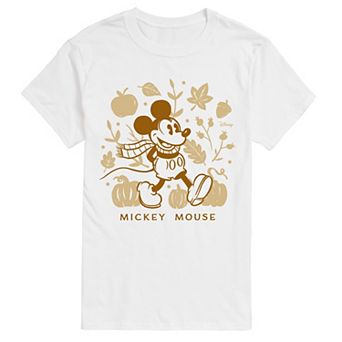 Men's Disney's Mickey Mouse Fall Leaves & Pumpkins Short Sleeve Graphic Tee