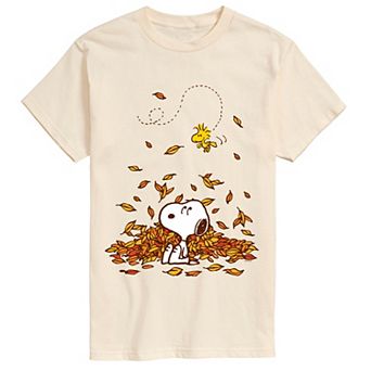 Men's Peanuts Snoopy & Woodstock Fall Leaves Short Sleeve Graphic Tee