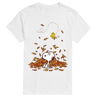 Men's Peanuts Snoopy & Woodstock Fall Leaves Short Sleeve Graphic Tee