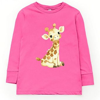 Watercolor Giraffe - Toddler Long Sleeve Graphic Tee