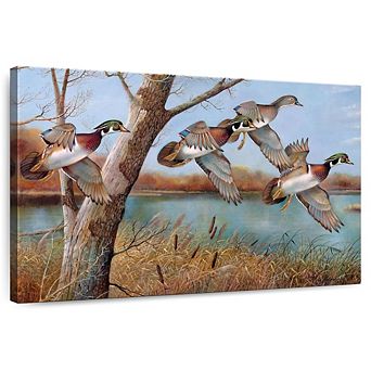 Flying Wood Ducks Wall Art