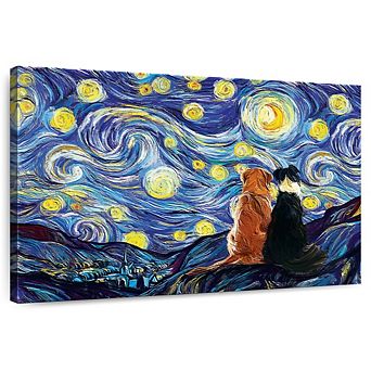 Dogs Journey Starry Night Wall Art