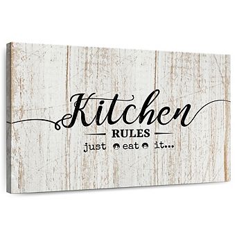 Kitchen Rules Wall Sign Wall Art