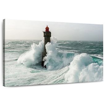 Lighthouse In A Storm Wall Art