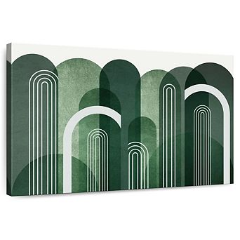 Mid-Century Arches Emerald Green Wall Art