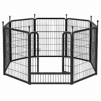 8 Panel 40 Inch High Metal Dog Fence Set Foldable Exercise Pen for Indoor Outdoor Yard RV Use