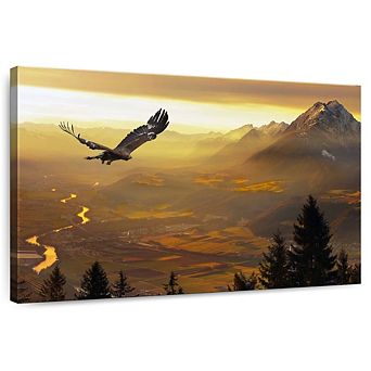 Golden Eagle At Sunset Wall Art