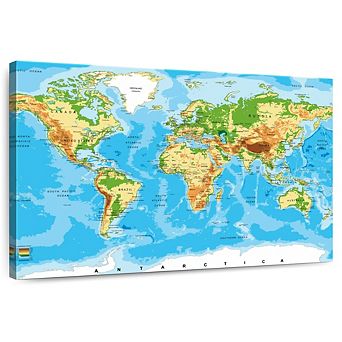 Highly Detailed World Map Wall Art