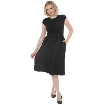 Women's Ultrasoft Cotton Knit to Woven Midi Dress