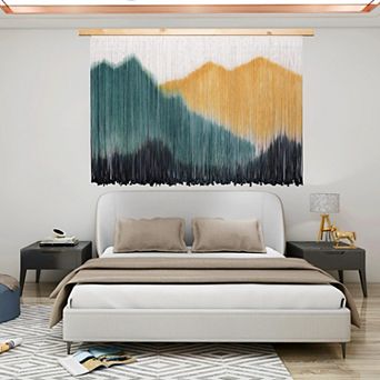 Boho Wall Decor Tapestry Handmade Cotton Mountain Landscape Wall Art